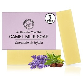CAMEL CULTURE Jojoba and Lavender Bar Soap (3 Pack) - Handcrafted, Moisturizing Camel Milk Soap - Nourishing, Nutrient and Vitamin Rich Men's Body Wash - Women's Scented Soaps for All Skin Types