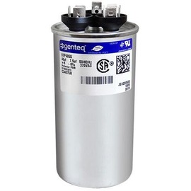 Trane - 40 + 7.5 uF MFD x 370 VAC Genteq Replacement Dual Capacitor Round # C34075R / 97F9855