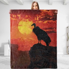 Funny Vulture Blanket - Soft Plush, Lightweight, Warm, Fuzzy Anti-Pilling Flannel Blanket for Couch, Bedroom, Travel, Bed - Perfect Comfy Gift 50in×60in