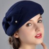 HIMESPORT Wool Felt Bowknot Elegant Fedora Hats Women Fascinators Pillbox