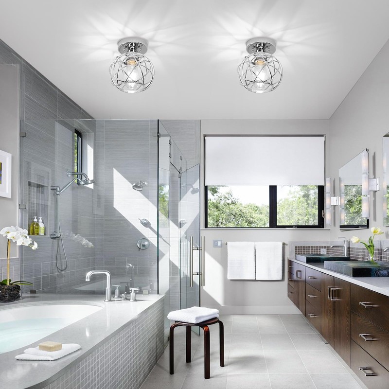 Loiogohot Hallway Ceiling Light Fixtures,Flush Mount Ceiling Lights Metal Cage