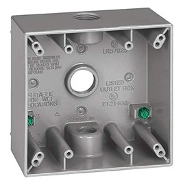Sigma Engineered Solutions 14350 1/2-Inch 3 Hole 2-Gang Weatherproof Box, Gray