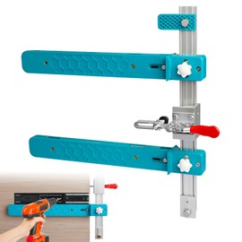 Drawer Slide Installation Jig with Toggle Clamp, Cabinet Hardware Jig with Magnetic Arm Punch Locator, Upgraded Adjustable Precision Cabinet Drawer Jig Tool for Mounting Drawer Slide