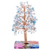 KYEYGWO Aquamarine Crystal Tree with Agate Slices Resin Base Reiki