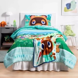 new horizons Animal Crossing Paradise Microfiber Twin Comforter, NEW