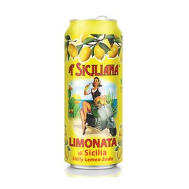 A' Siciliana Sicilian Sparkling Beverage - Refreshing and Delicious Italian Soda made with Sicilian Citrus - Authentic Imported Italian Beverage - Limonata Soda 24 Pack of 11.15 fl oz Cans