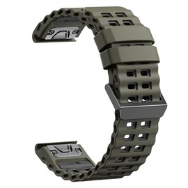 Quickfit 22mm Watch Bands for Garmin Fenix 8 47mm/7/6/5, Sports Ocean Silicone Bands Compatible with Garmin Fenix 8 Pro 47mm/7 Pro/6 Pro/5 Plus/Foreru