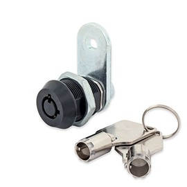 FJM Security 2400AS-BLK-KD Tubular Cam Lock with 5/8" Cylinder and Black Finish, Keyed Different