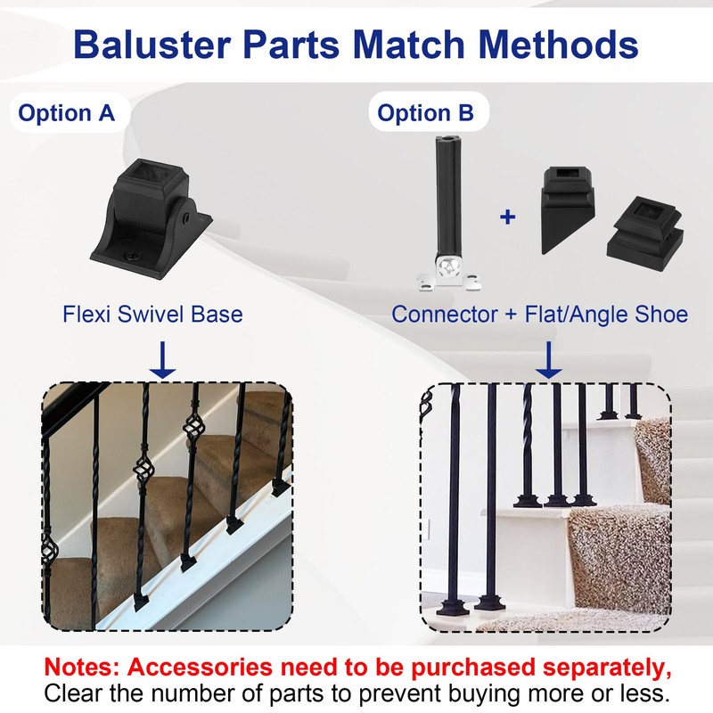 Sidasu 30Pcs Iron Balusters - 1/2" Square Hollow Metal Stair