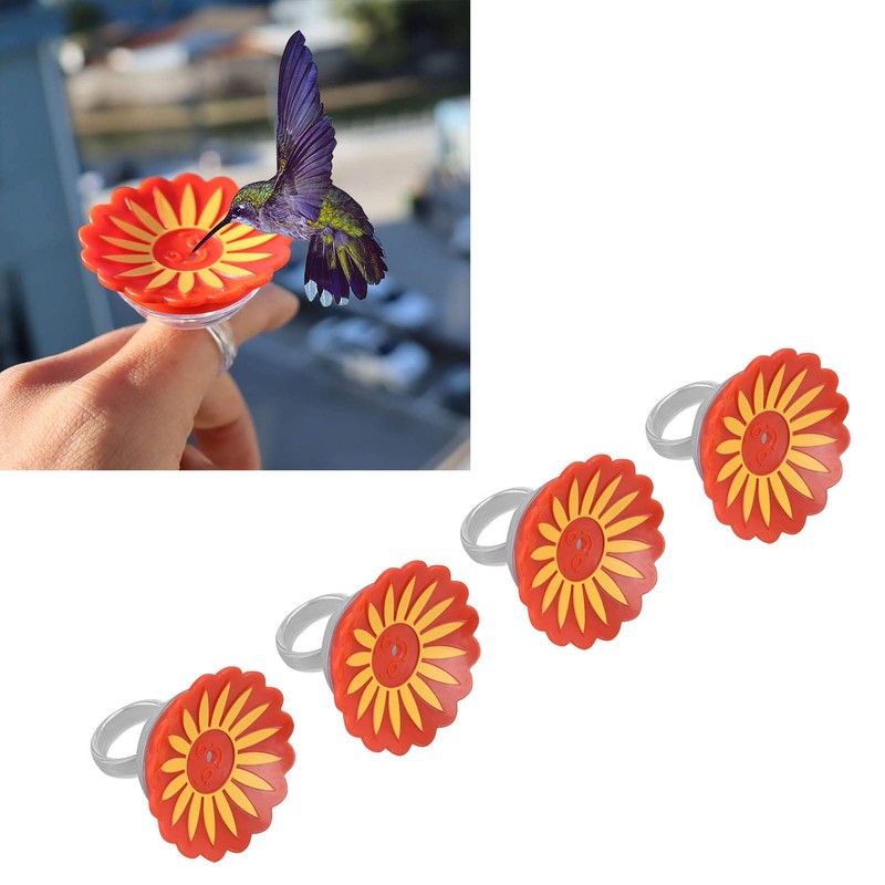 Tgoon Humming Bird Feeder, Hummingbird Finger Feeder Portable 4PCS Bright