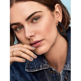 NLCAC - arete de aro con purpurina bohemia, resina brillante, con diamantes de imitación, para mujer, Resina, No es una piedra preciosa