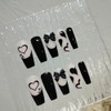 Set of 24 Nail Tips, Unique Design, Trapezoid Style, Sparkling