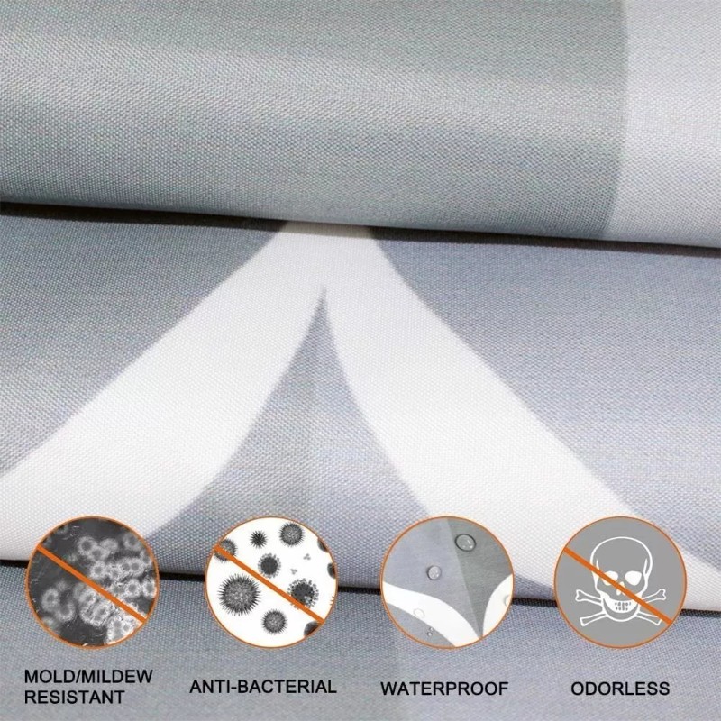 THE9SHOP Cortina De Baño Lavable 180x180cm, Impermeable, Con Ganchos