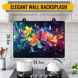 Stove Top Cover for Electric Stove,Glass Stove Top Cover, Heat Resistant Glass Cooktop Cover, Stovetop Protector, Kitchen Decor, Dish Drying Mats Cover for Ceramic Washer Top 28.5x20.5 inch