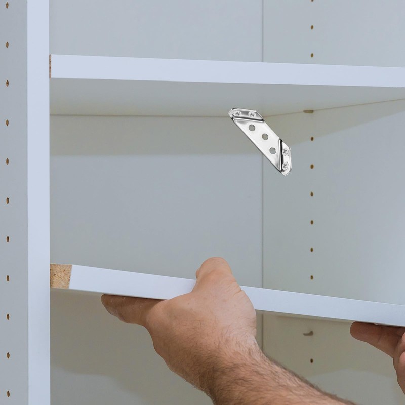 50Pcs Universal Stainless Steel Furniture Corner Connector – Heavy-Duty Silver