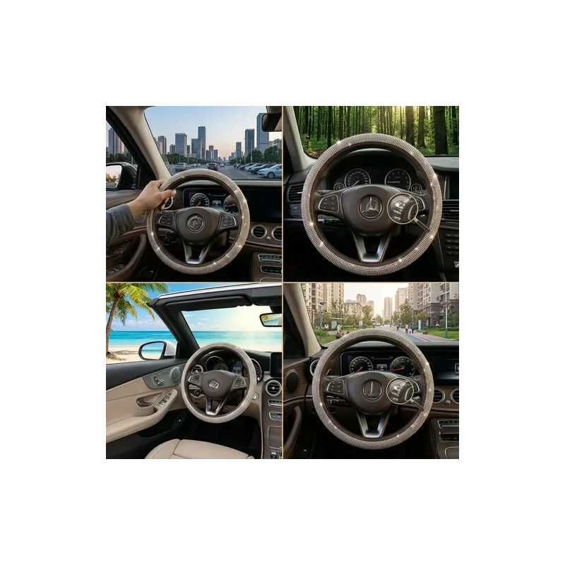 Protector Funda Cubre Volante Brillante Diamante Auto Moda