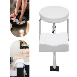 XUFOPLY Pedicure Manicure Chair, Portable Salon Spa Pedicure Stool Height and Length Adjustable Pedicure Stool PVC Pad Pedicure Stool with Footres for Beauty Salons,Spa (White)