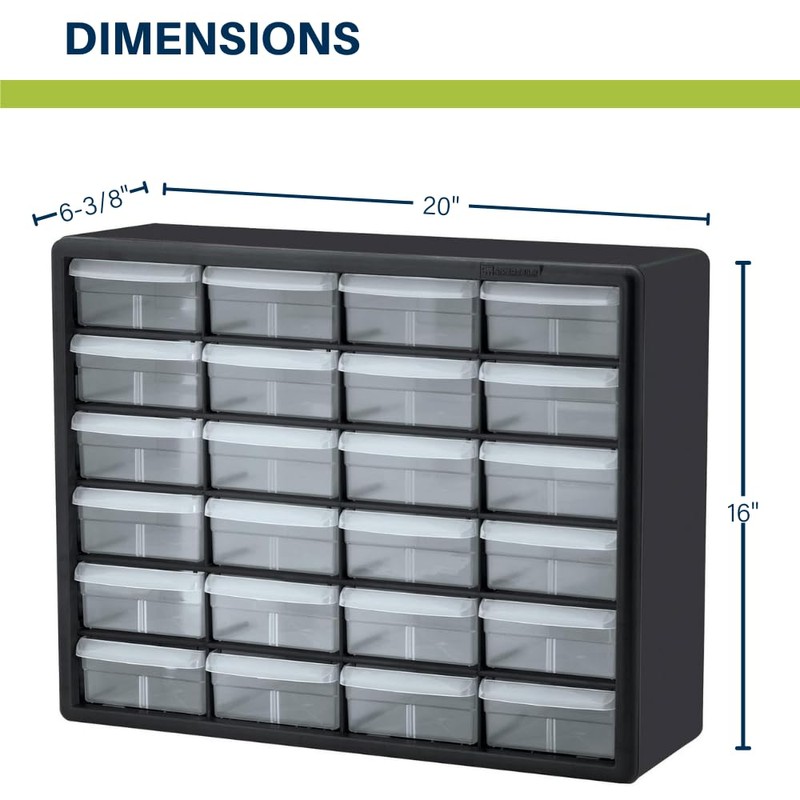 Akro-Mils 24-Drawer Plastic Drawer Storage Cabinet for Garage Organization, Bead