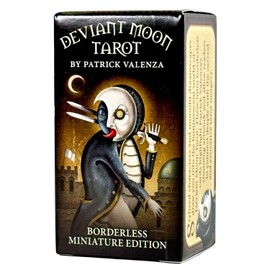 I.I.J Tarot Cards, 78 Cards, Tarot Mini Size, Divination Telling, Diviant Moon Tarot, Borderless Mini, Deviant Moon Tarot Borderless Miniature Edition, Japanese Instruction Manual Included (English