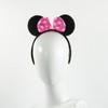 CHuangQi Mouse Ears Headband with Shiny Bow, Double-sided Sequins Glitter