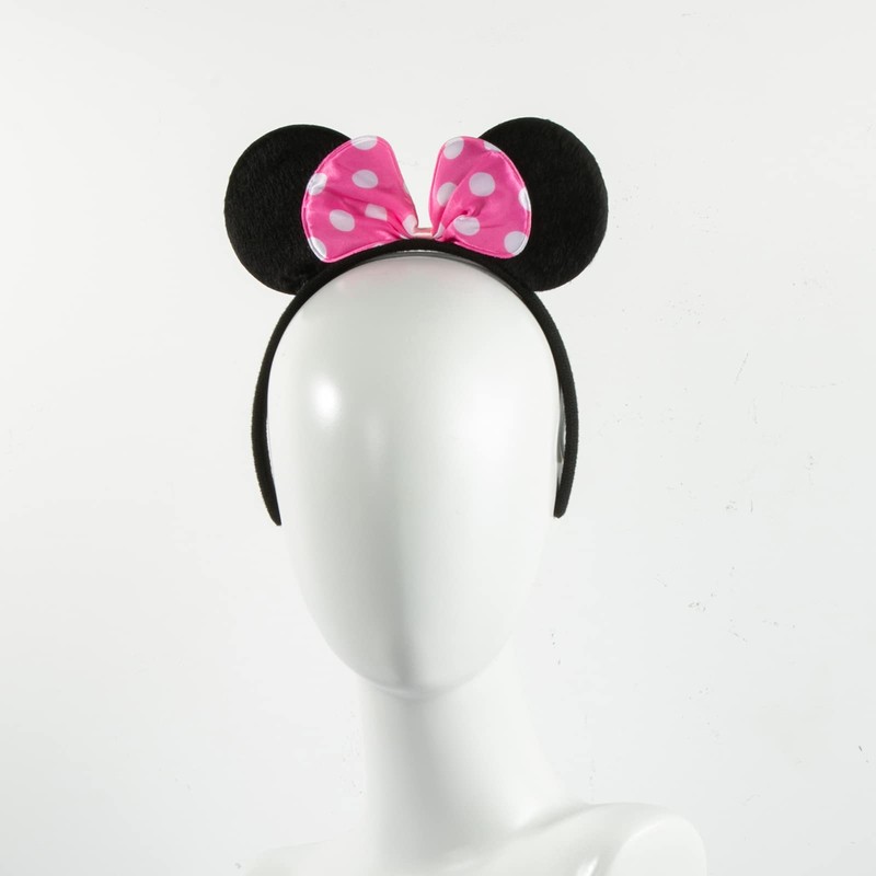 CHuangQi Mouse Ears Headband with Shiny Bow, Double-sided Sequins Glitter