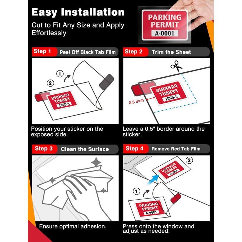 MASIGO Windshield Sticker Applicator – 6 Pack, 4 x 6