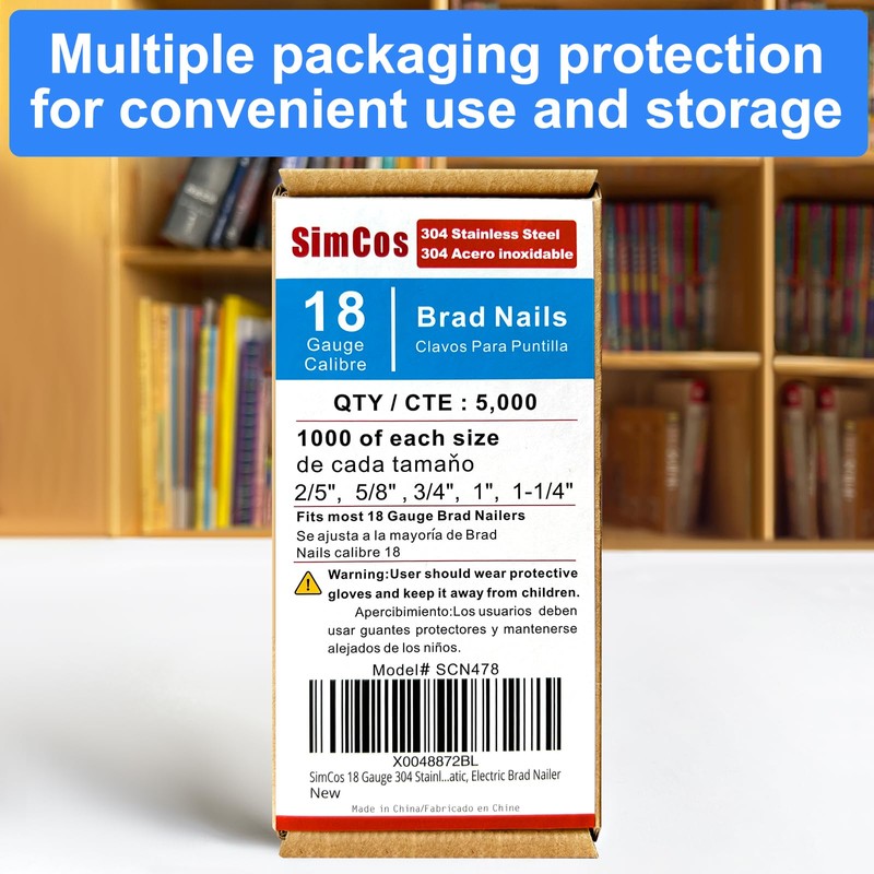 SimCos 18 Gauge 304 Stainless Steel Brad Nails 18 GA