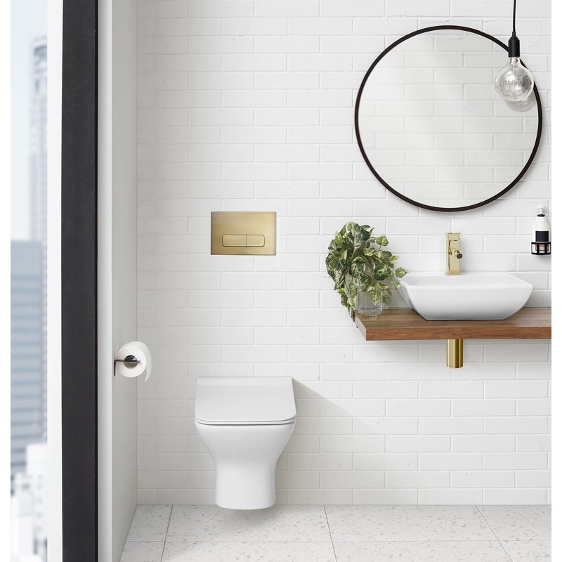 Swiss Madison Well Made Forever SM-25-WCCTM07BA Toilets Wall-Actuators, SM-KS246-G, Bronze