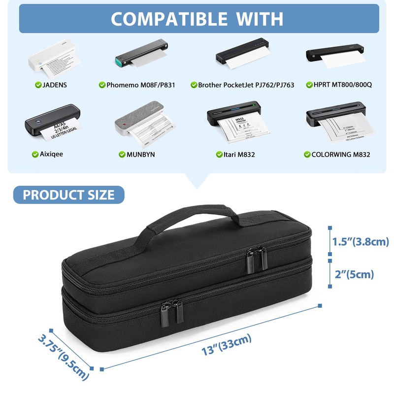 Yarwo Portable Printer Case Compatible with Phomemo M08F, Itari M832,