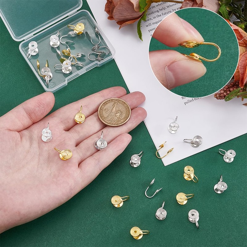 UNICRAFTALE 30Pcs 3 Colors Pressure Earrings for Keloids Clip-on Non-pierced