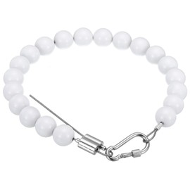 PATIKIL Flagpole Retainer Ring Flag Pole Accessories, Flag Beaded Mount Ring Fits 3" 4" 5" 6" 7" Flagpole Keep Flag Close to Pole Weight with Stainless Steel Cable for Flagpole, White