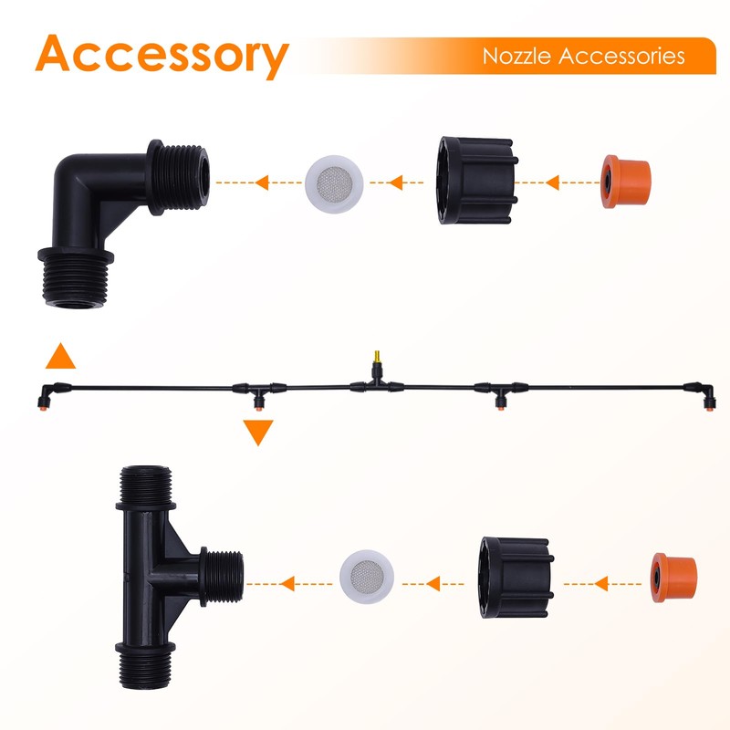 4-Nozzle Poly Boom Wand with 3/8" Brass Fitting – Convertible