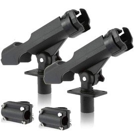Adjustable Fishing Boat Rods Holder Power Lock Rod Holder with 2 Side Mounts Adjustable Fishing Rod Racks Folding Holder for Sea Fishing Kayak Boat Mounting(RH40-2PCS)