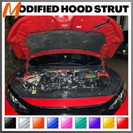 TENKIDOM Carbon Fiber Hood Struts Compatible with Honda Civic FC/FK 10th 2016-2021 Lift Supports Shock Absorber Bonnet Gas Dampers Springs Kit No-Drill Bolt-on