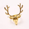 CENPEK 6pcs Gold Deer Napkin Rings Holders for Wedding Home