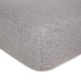 Full XL 100% Cotton Jersey Knit Sheet Set - Extra-Soft, Breathable & Hypoallergenic - 15" Deep Pockets, 54" x 80" - Ideal for Extra Long Full Beds - 4PC Set (Full XL, Heather Grey)