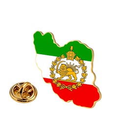 Persia Iran Flag Pin Bulk Stainless Stell Old Persian Iranian Lion Sun and Crown Lapel Brooch Heritage Jewelry Clothes Accessories Souvenir Series Badge Gifts (E-Lion of Iran & flag gold)