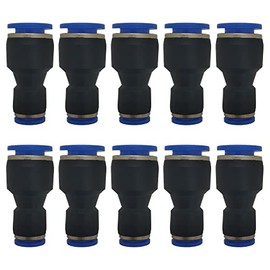 zjxed 1/4" OD x 3/8" OD Pneumatic quick Connector Push to Connect fittings Straight reducer Union/Coupler (Pack of 10)
