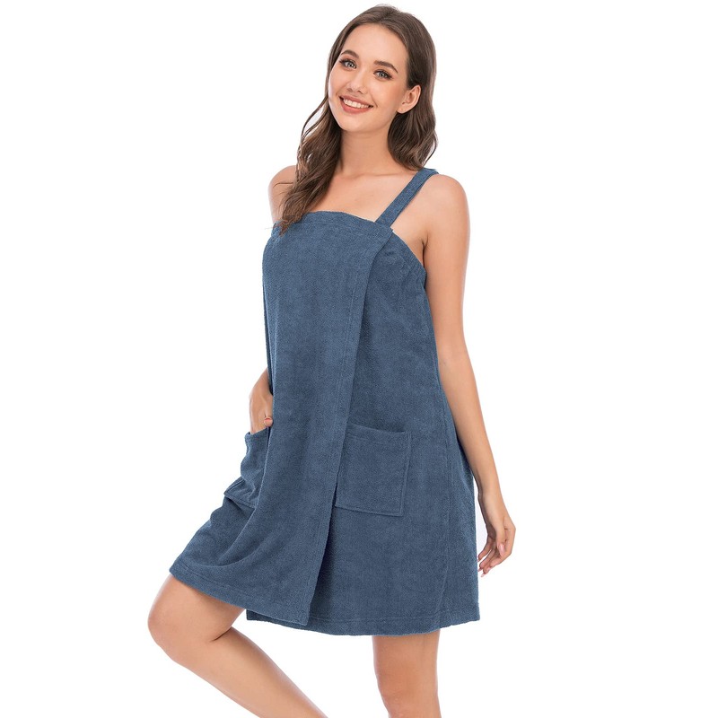 Veseacky Women Terry Spa/Bath Wrap Lightweight Adjustable Closure Spa Towel