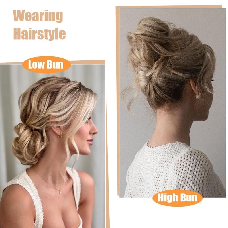 XFSRG Lockerer Dutt Haargummi mit Locken Haarteil mit Gummiband Voluminöser,