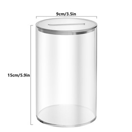 Clear Acrylic Money Box 3.54”× 3.54”× 5.9” Transparent See Through Money Saving Box Piggy Bank for Adults Kids