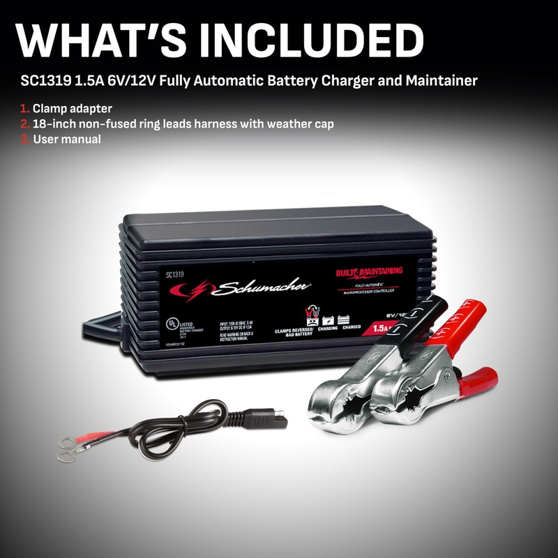 Schumacher Electric Battery Charger and Maintainer, 3-in-1, SC1319 - Fully