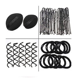 Hairstyle Maker Tool Kit Black Clips Donut Ball Head Hairpin DIY Hair Styling Accessories for Occupations, Home, Banquet