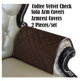 HAOMAIJIA Sofa Armrest Cover, Recliner Chair Arm Cover,Armchair Slipcover Non Slip Quilted Furniture Protector for Leather Sofa Couch (ALatte, 20 x24 Inches 2 Pieces)