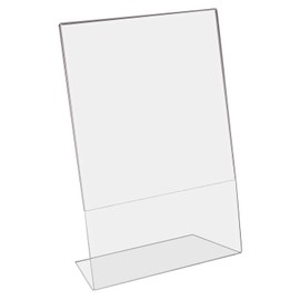 HMF 46954 Acrylic Table Stand Slanted DIN A4 Portrait and Landscape Format Crystal Clear