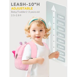 mibasies Toddler Backpacks for Girls 2-4: Cute Rainbow Plush Backpack - 3D Animal Cartoon Mini Travel Bag -10 inch Backpack Leash for Toddlers 1-3