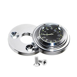 Rudyness Chrome Fork Lock Clock Cover Waterproof Black Dial for Harley Touring Road King