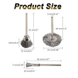 Rocaris 300 Pack Wire Brushes Set, Steel Wire Wheels Pen Brushes Set Kit Accessories for Rotary Tool
