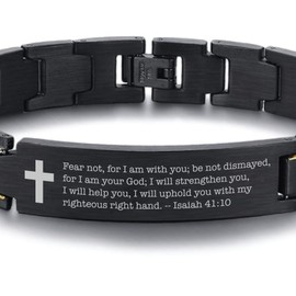 Isaiah 41:10 | FEAR NOT FOR I AM WITH YOU. Christian gift. Blessed gift. Bible Verse Bracelet. Religious Gift, Christ Jesus Bracelet, Jesus Love gift. Christian Jewelry