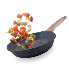 Caannasweis Nonstick Pan, Nonstick Stone Frying Pan, Best Nonstick Omelette Skillet with Soft Touch Handle, Induction Compatible (9.5 inch)